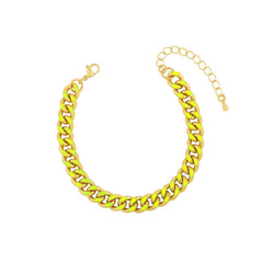 Gult emaljerat groumette-armband