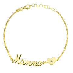Mammaarmband med personligt hjärta