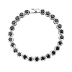 Black Flower Tennis Bracelet