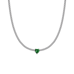 Green Heart Tennis Choker Necklace