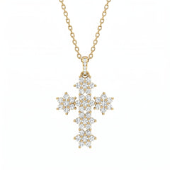 Halsband med kors "Magic Emerald" i vitt