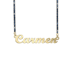 Blue Tennis Name Necklace