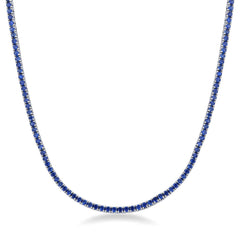 Blått tennis halsband, 2,5 mm