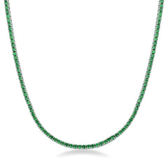 Smaragdgrönt tennis halsband, 2,5 mm