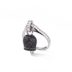 Capri Bell Ring with Black Cubic Zirconia