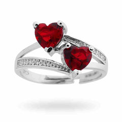 Double Ring Red Heart
