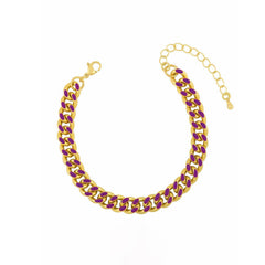 Violett emaljerat groumette-armband