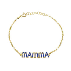 Mammaarmband med blå zirkoner