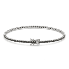 Tennisarmband med svarta zirkoner 2 mm