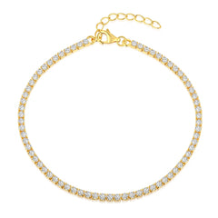 Tennis Anklet White Stones 2 mm