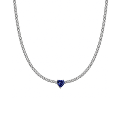 Blue Heart Tennis Choker Necklace