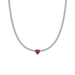Red Heart Tennis Choker Necklace