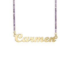 Lilac Tennis Name Necklace